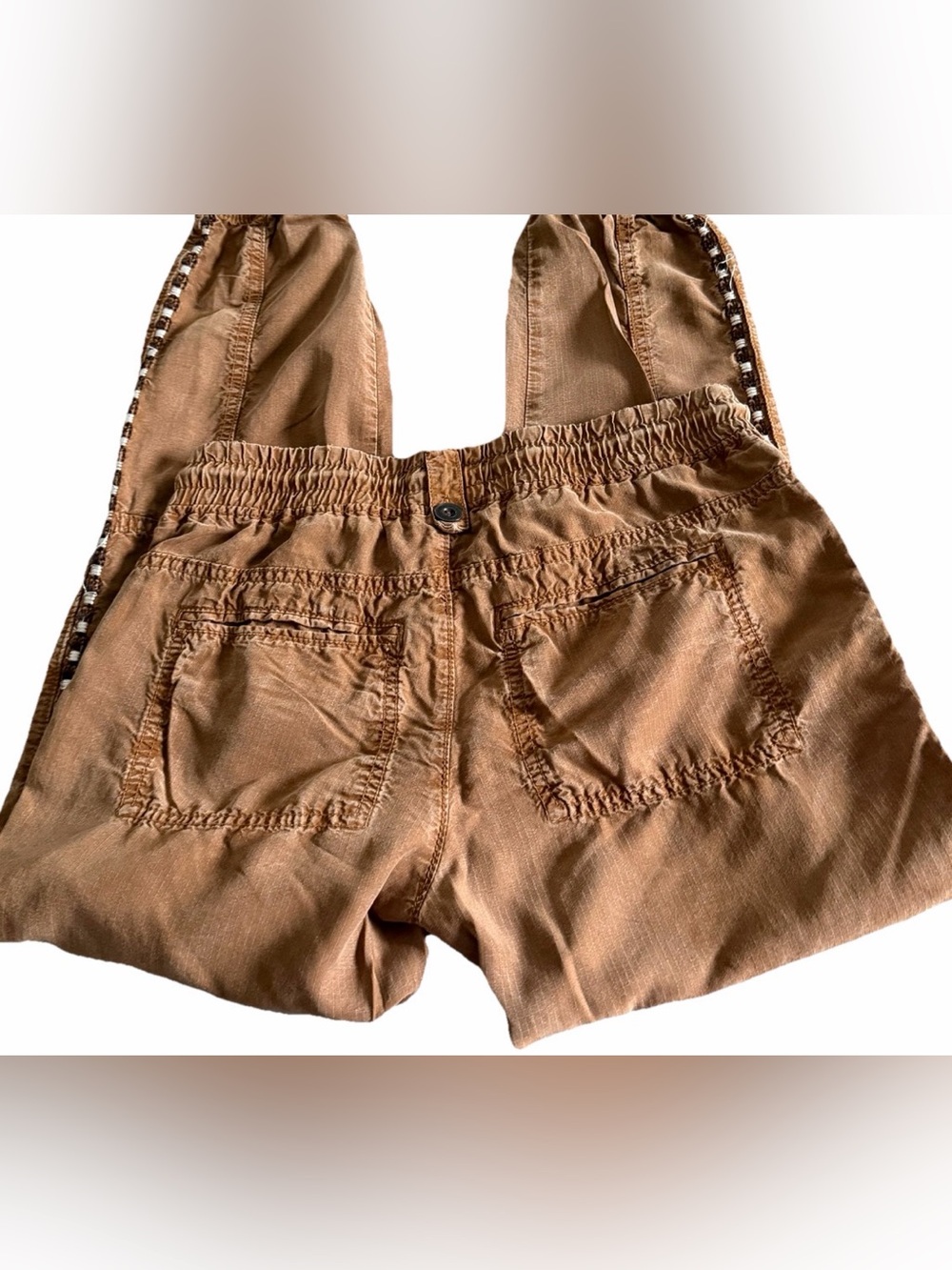 ANTHROPOLOGIE Byron Tobacco Brown Utility Joggers Pants + Embroidery Size XS - Picture 5 of 10